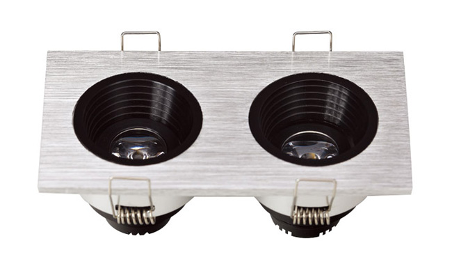 LED G04系列双头（防眩光）开孔99x50mm格栅射灯