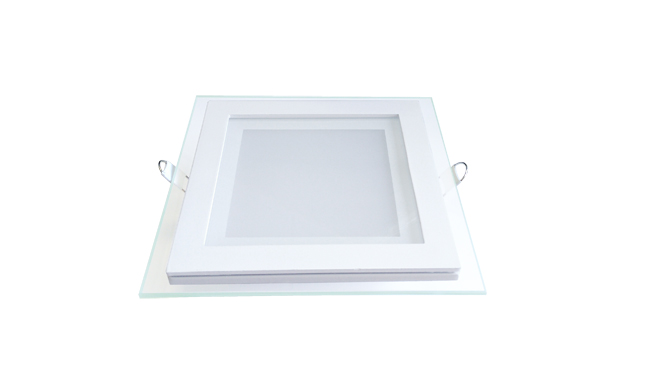 玻璃LED面板灯 12W 方形 开孔125mm 白光中性光黄光