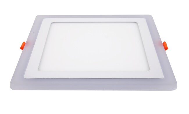 LED面板灯 24W侧发光方形双色面板灯 开孔210x210mm 可分段控制光色
